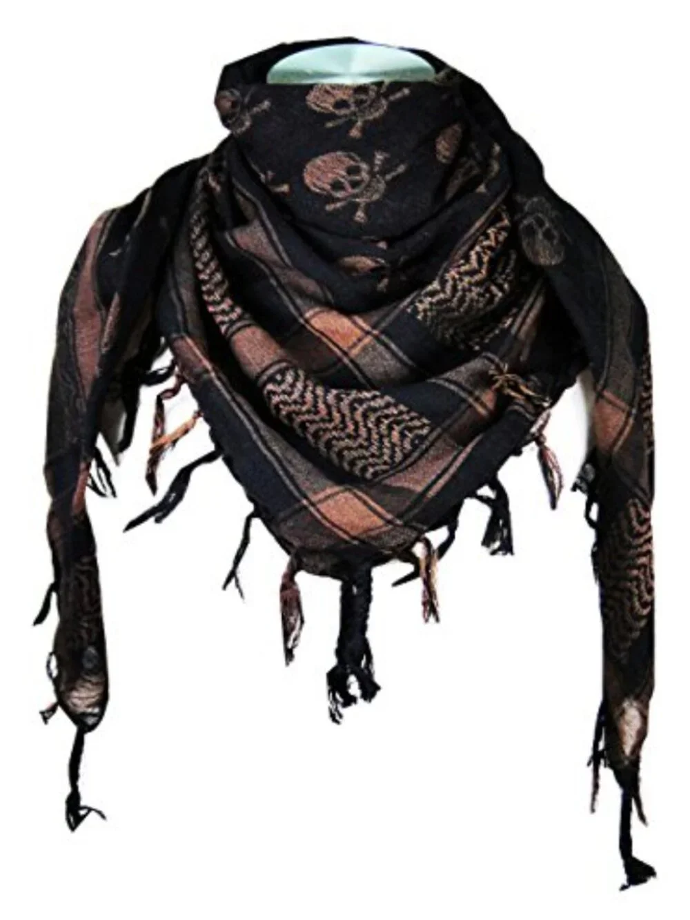 Cotton Blend Fashion Scarf Face and Neck Protection 42x42 with Tassels